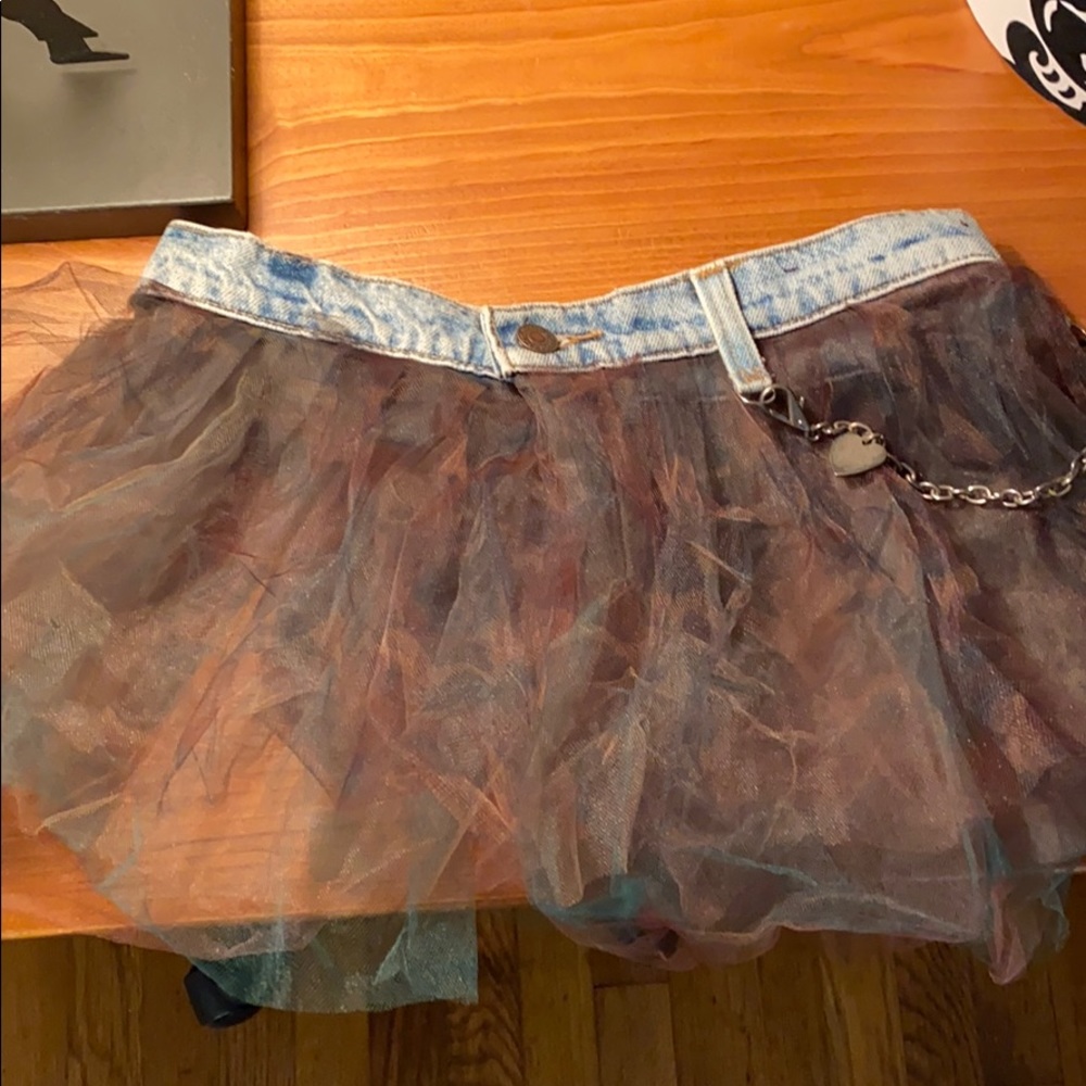 Camouflage Tutu. Miniskirt With denim.